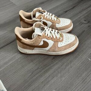 Women’s Nike Air Force 1 tan suede sneakers - size 8.5
